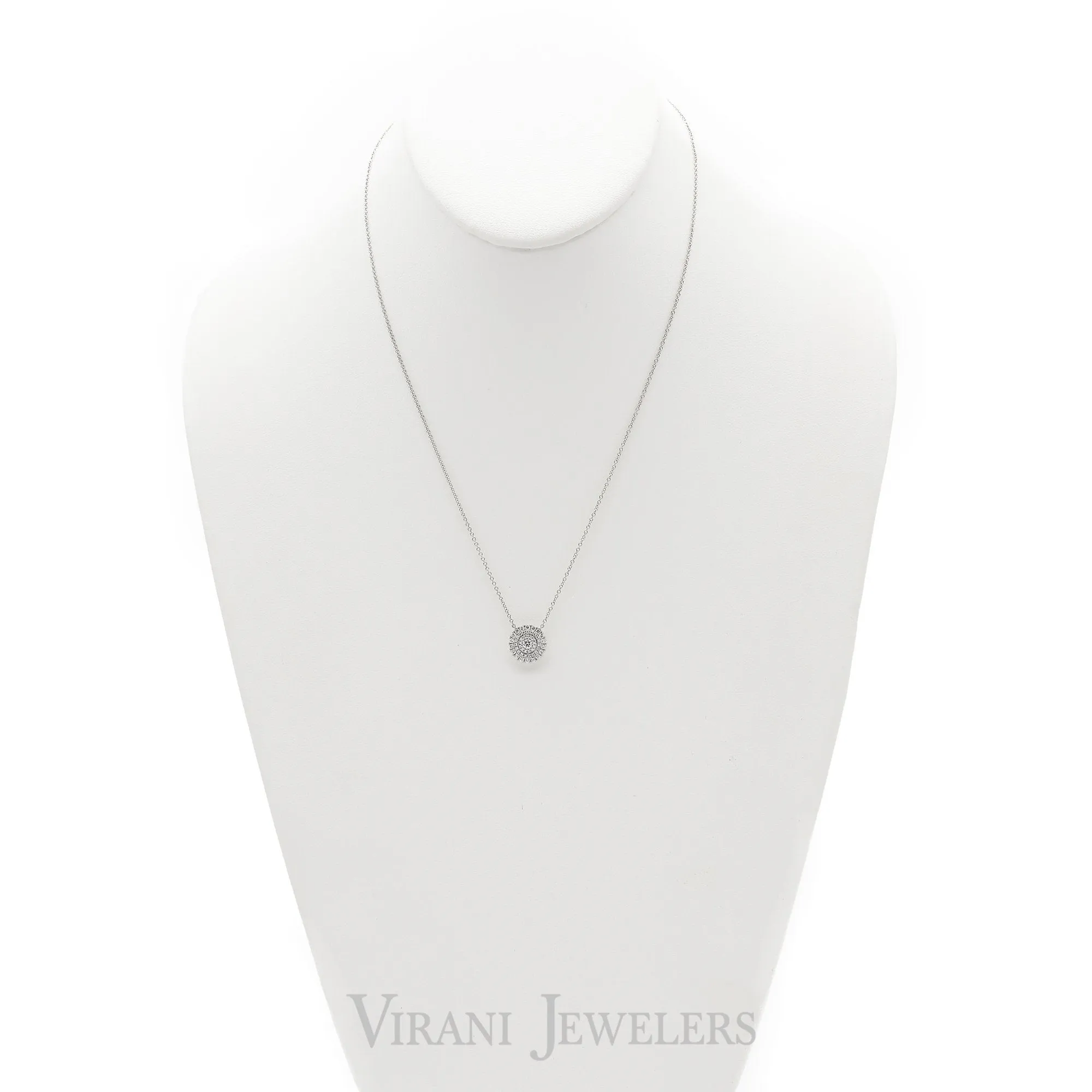 0.45CT DIamond Infinite Circle Pendant Necklace Set in 14K White Gold