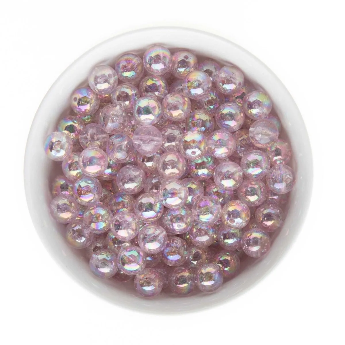 12mm Clear Glitter Acrylic Round Beads