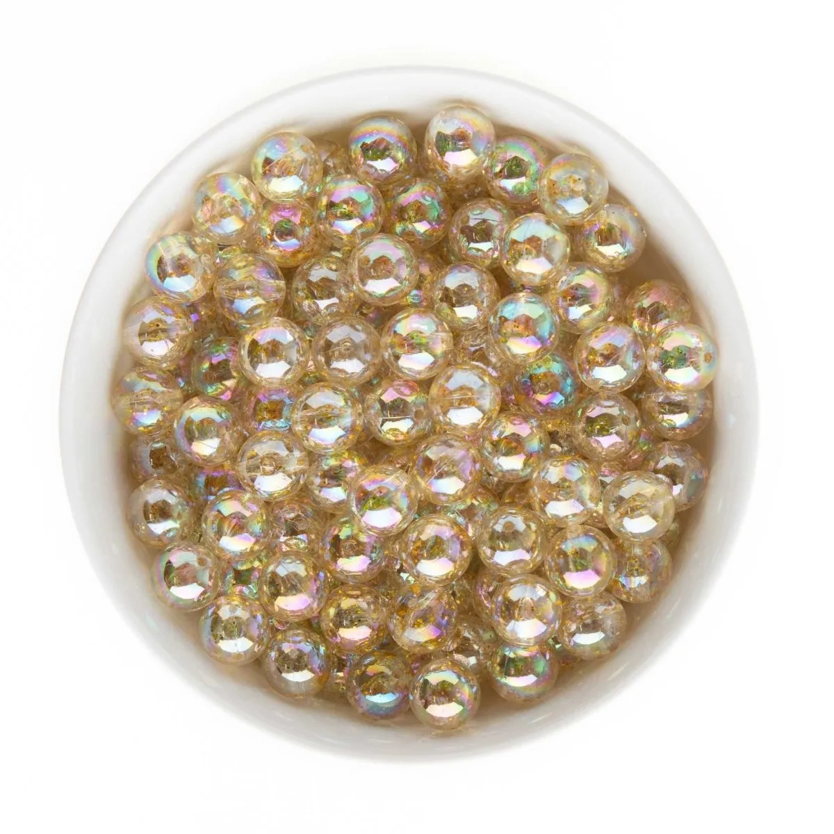 12mm Clear Glitter Acrylic Round Beads
