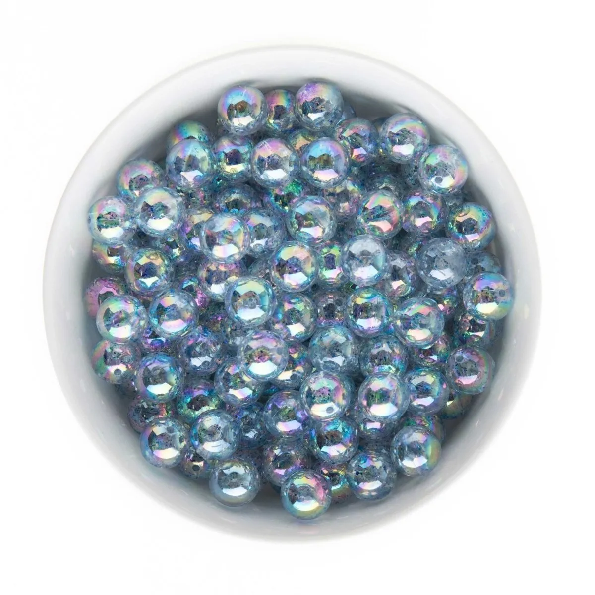 12mm Clear Glitter Acrylic Round Beads