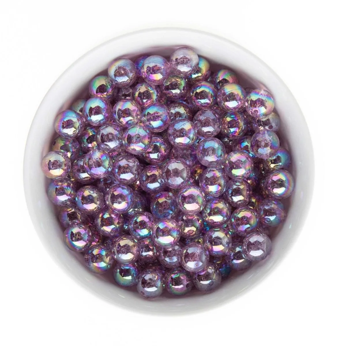 12mm Clear Glitter Acrylic Round Beads