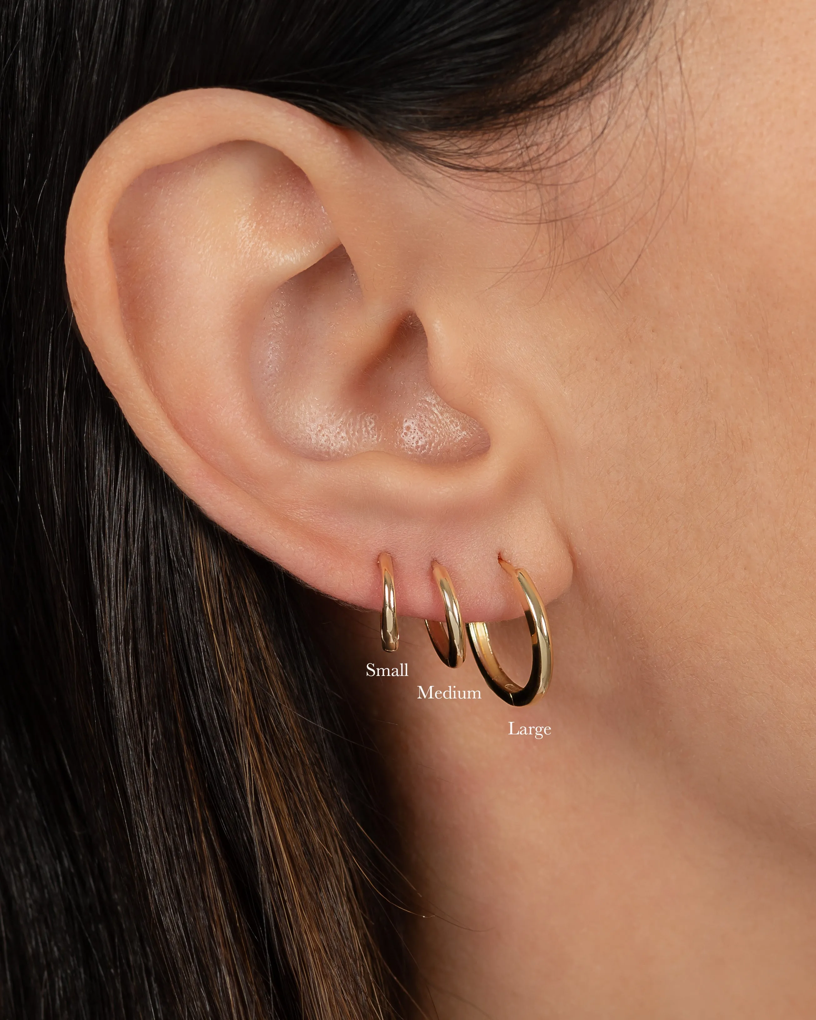 14K Gold Large Huggie Earrings