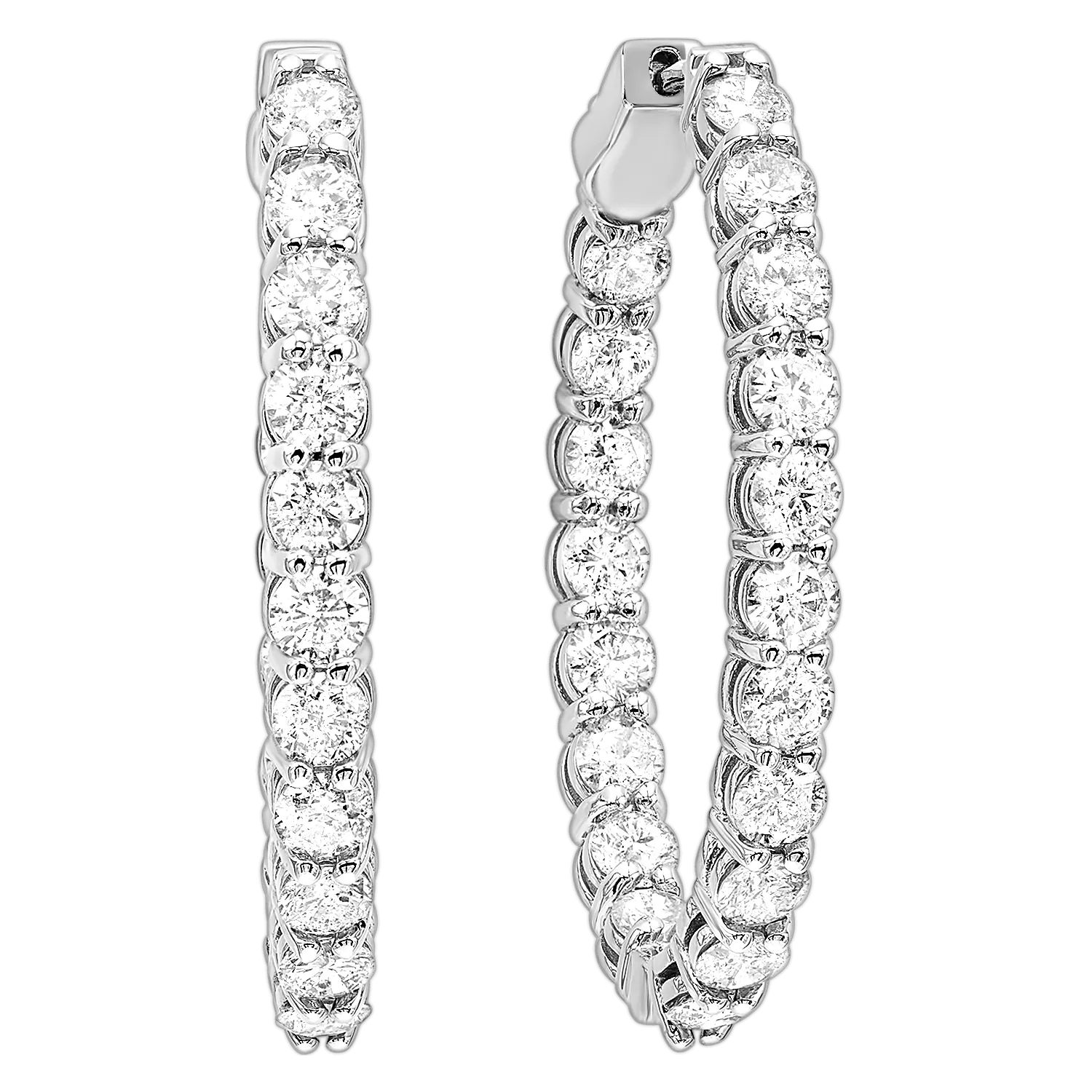 14K Oval In-Out Earring 10ctw