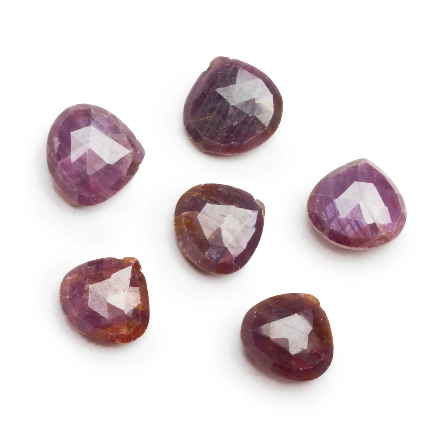 16mm Natural Ruby Faceted Heart Focal 1 Bead