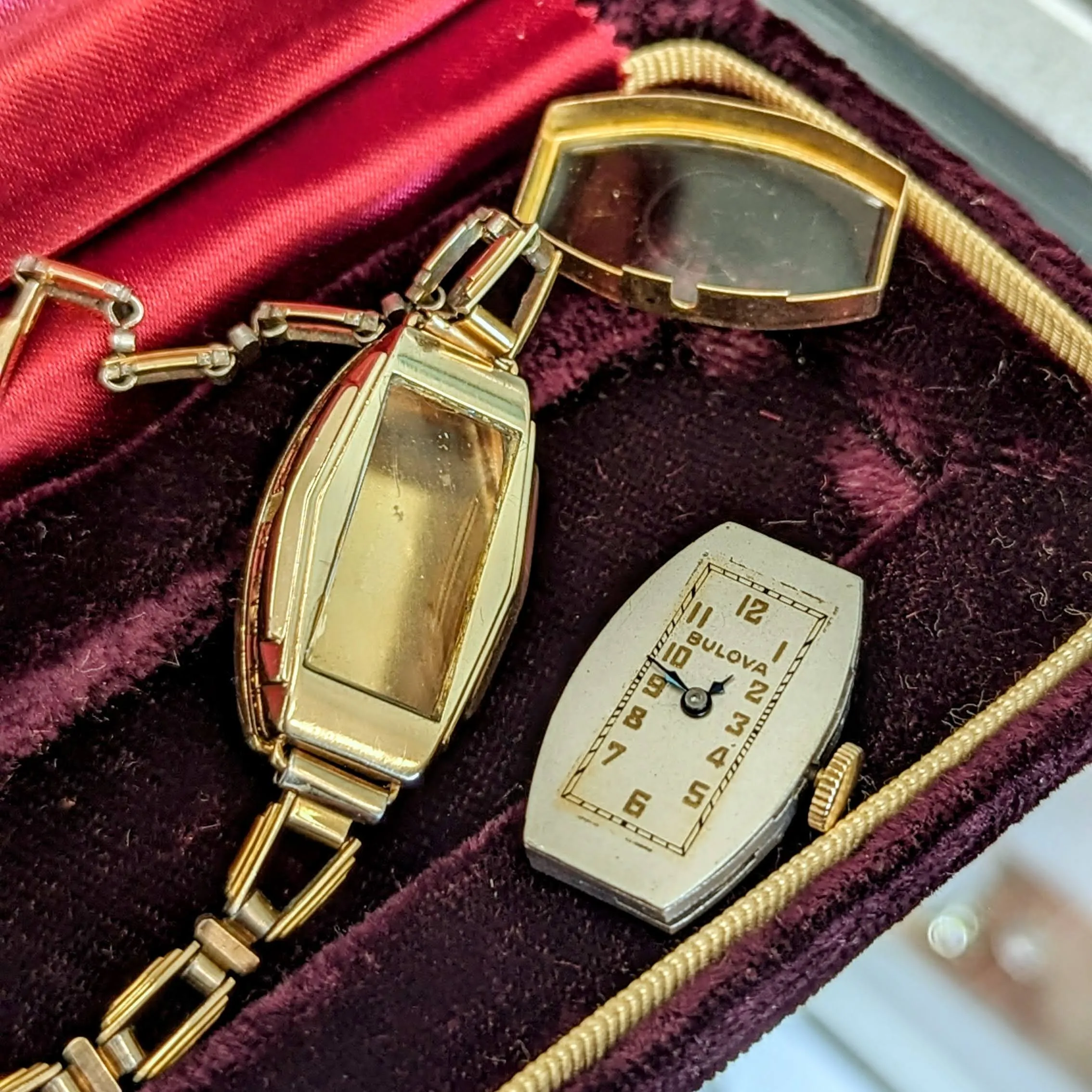1935 BULOVA Carolyn Art Deco Ladies Watch 10K GF Original Bracelet Vintage Wristwatch