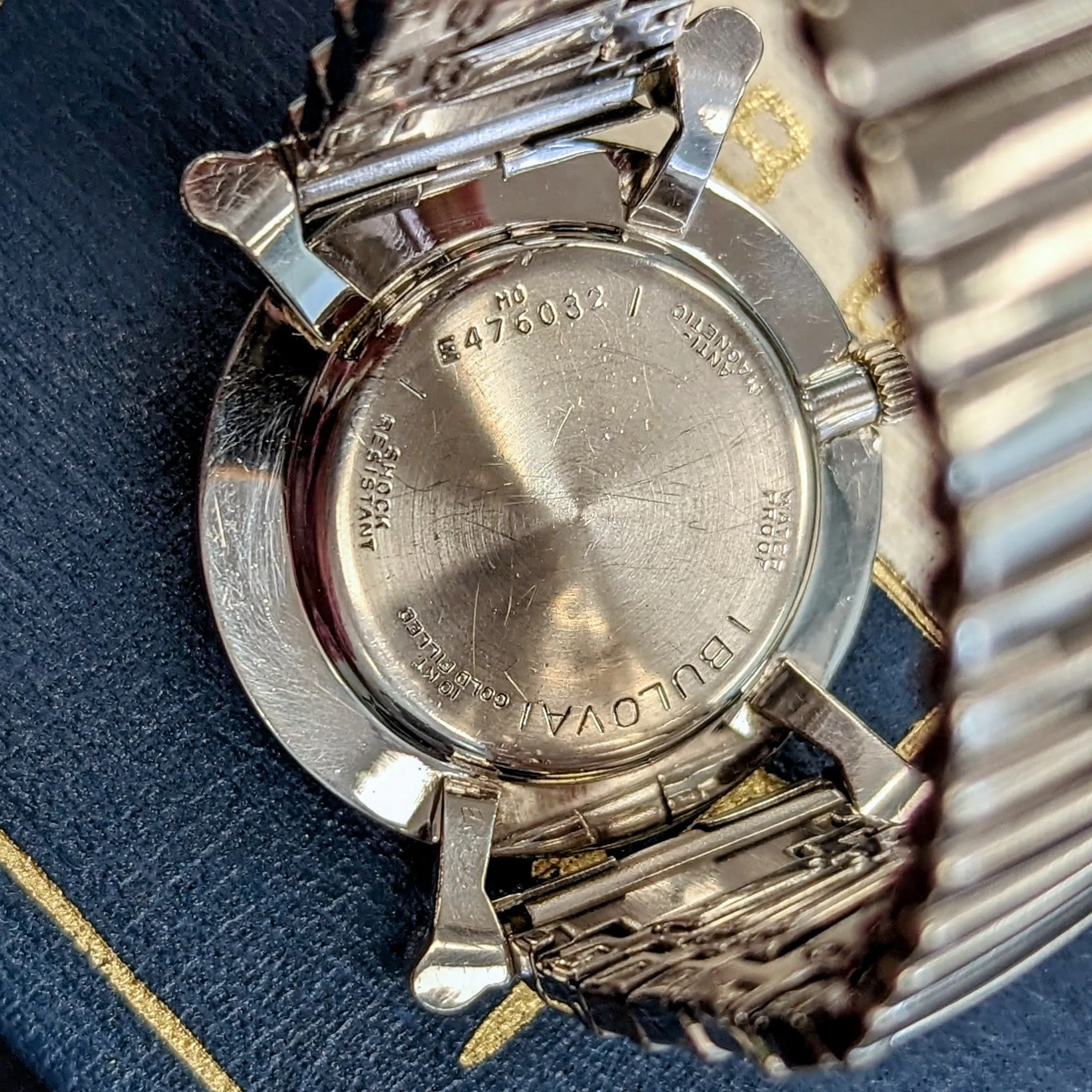 1960 BULOVA President "JW" 23 Jewels Waterproof Black Sunburst Dial - ALL ORIGINAL