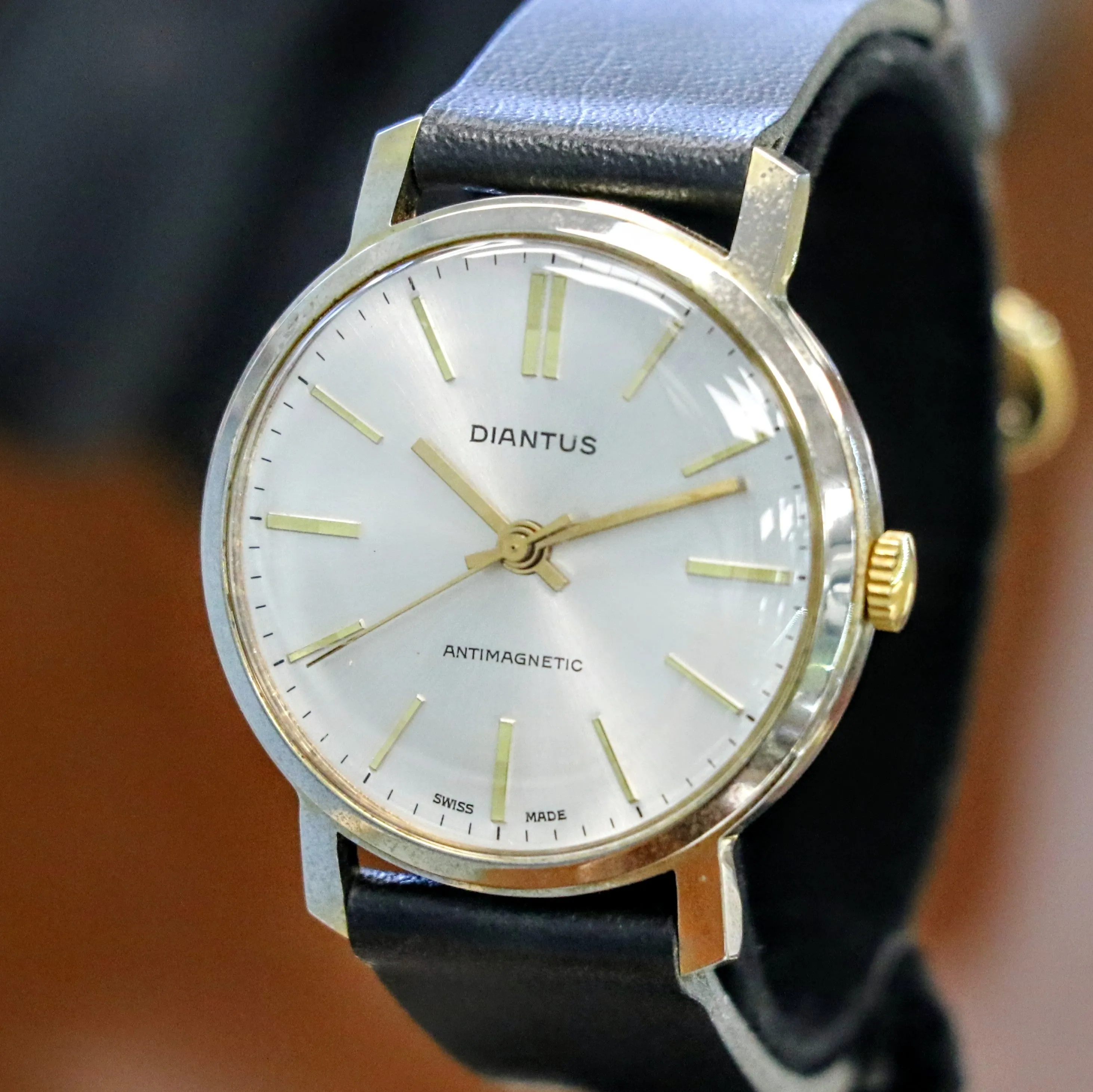 1960's DIANTUS Antimagnetic Watch Cal. EB 8800 Swiss Made Vintage Wristwatch