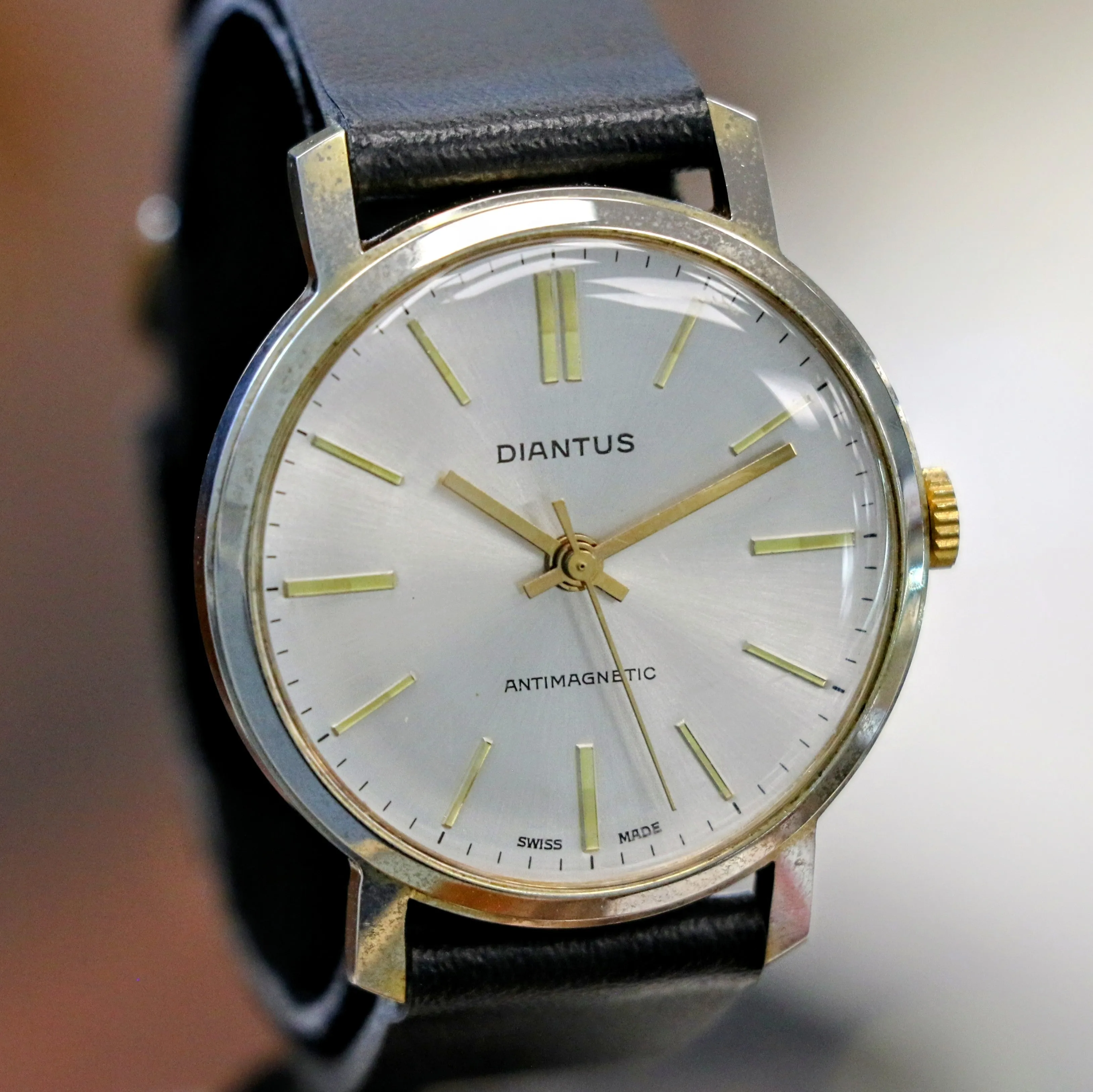 1960's DIANTUS Antimagnetic Watch Cal. EB 8800 Swiss Made Vintage Wristwatch