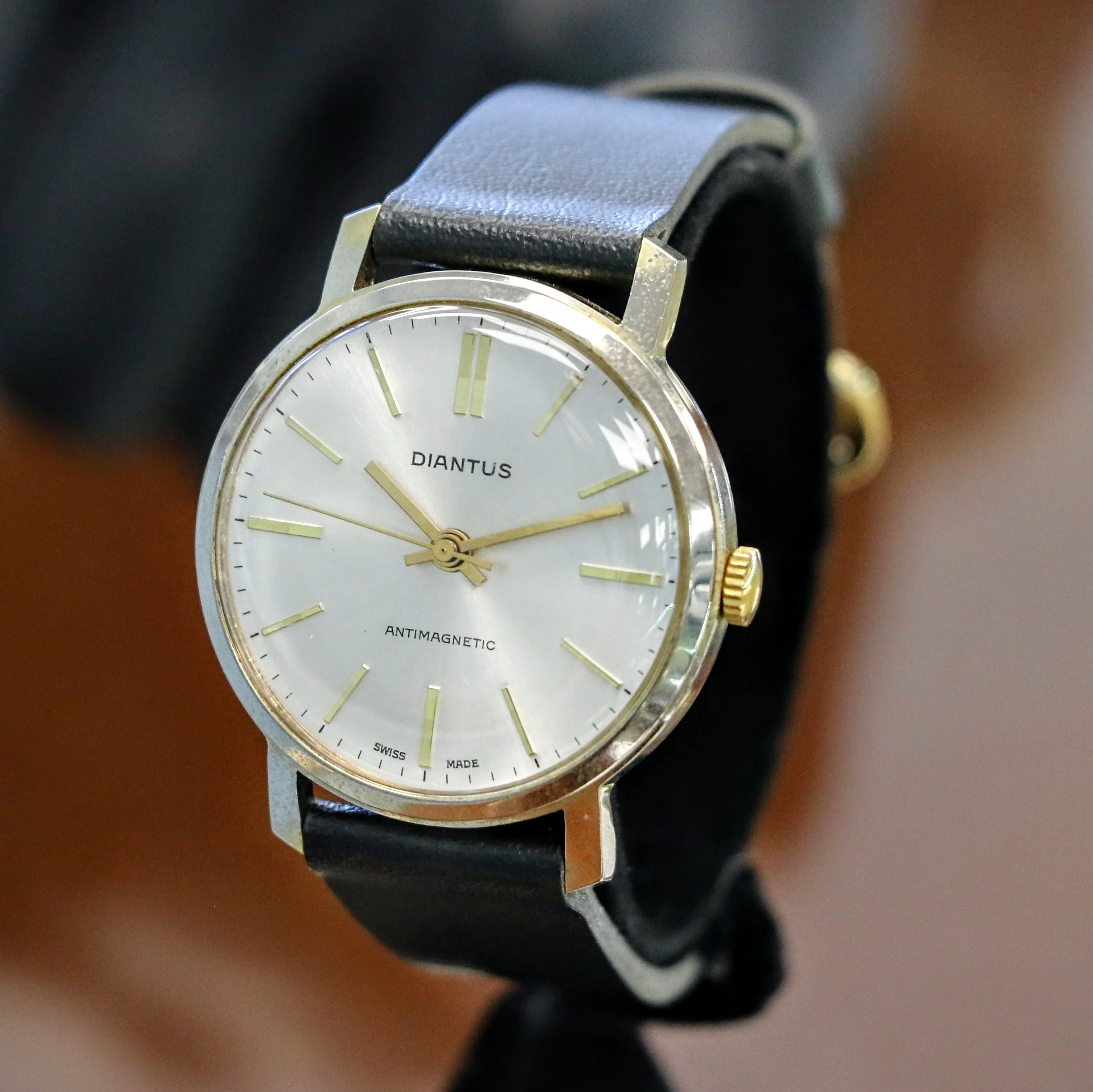 1960's DIANTUS Antimagnetic Watch Cal. EB 8800 Swiss Made Vintage Wristwatch