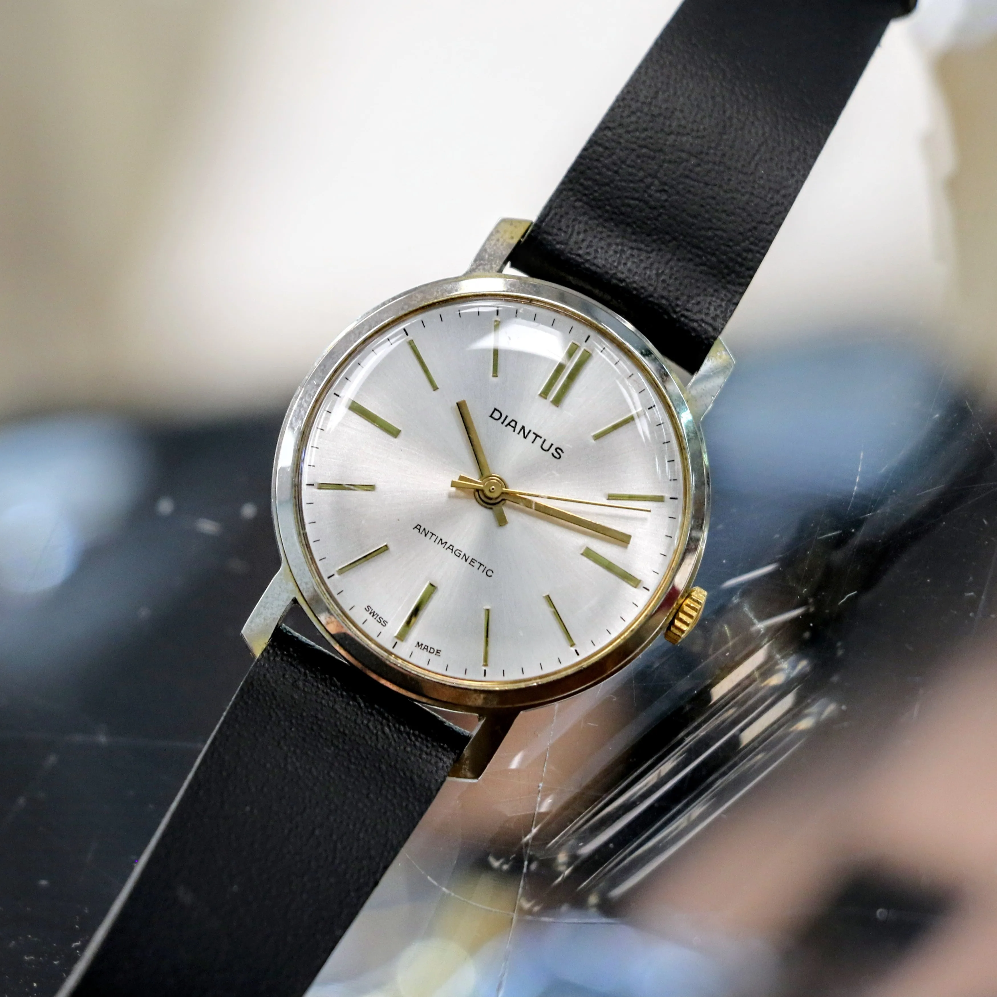 1960's DIANTUS Antimagnetic Watch Cal. EB 8800 Swiss Made Vintage Wristwatch