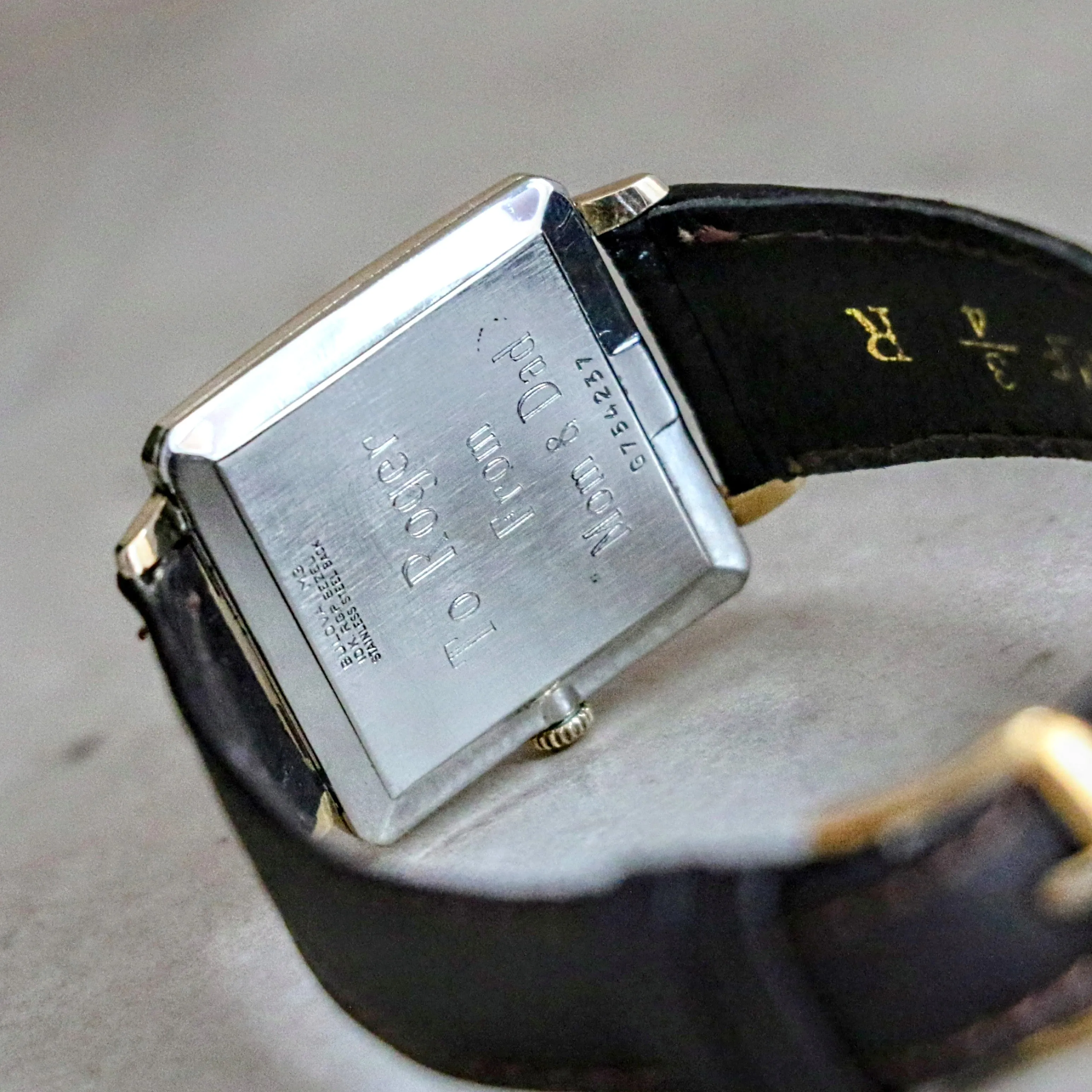 1963 BULOVA Senator “G” Watch Stunning Case Design 17 Jewels Wristwatch