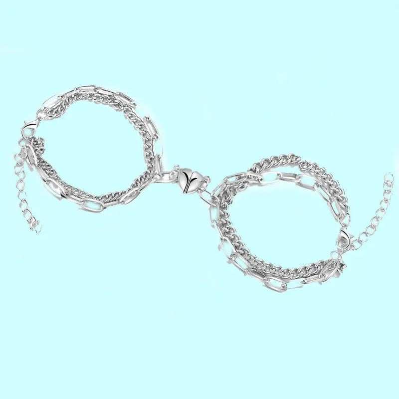 2024 New Love Magnet Man Woman Bracelet Creative Valentine's Day Magnet Love Love Phase Suction Couple Friend Bracelet Gift
