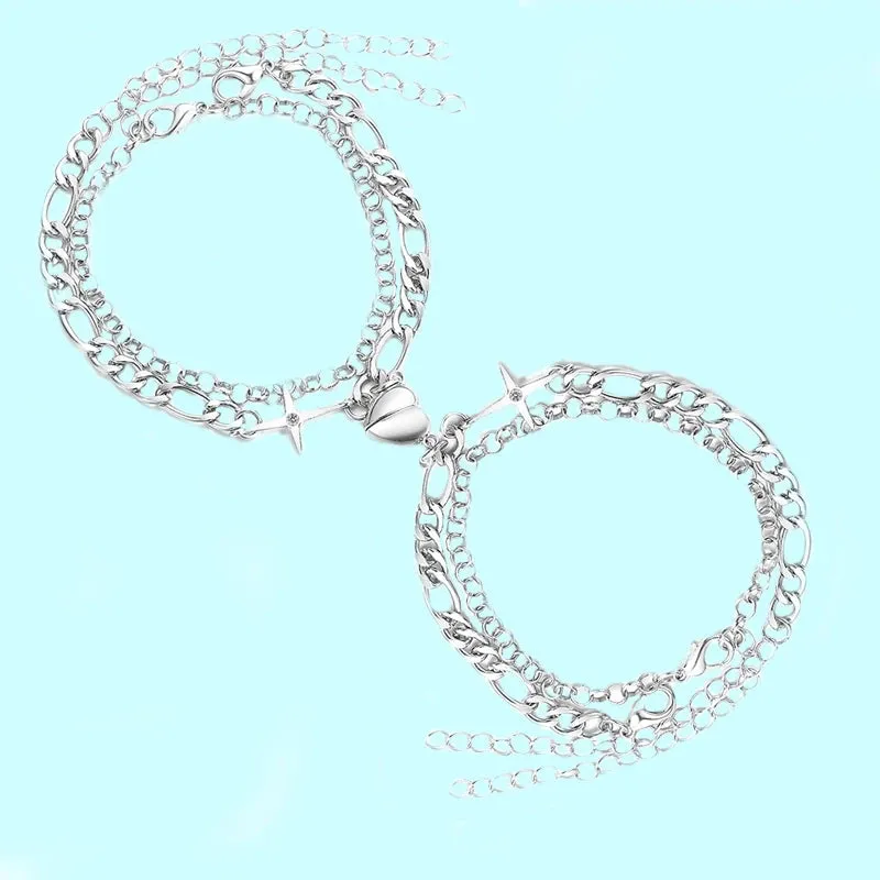 2024 New Love Magnet Man Woman Bracelet Creative Valentine's Day Magnet Love Love Phase Suction Couple Friend Bracelet Gift