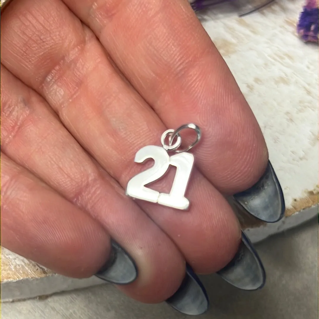 21 21st Birthday 925 Sterling Silver Pendant Charm