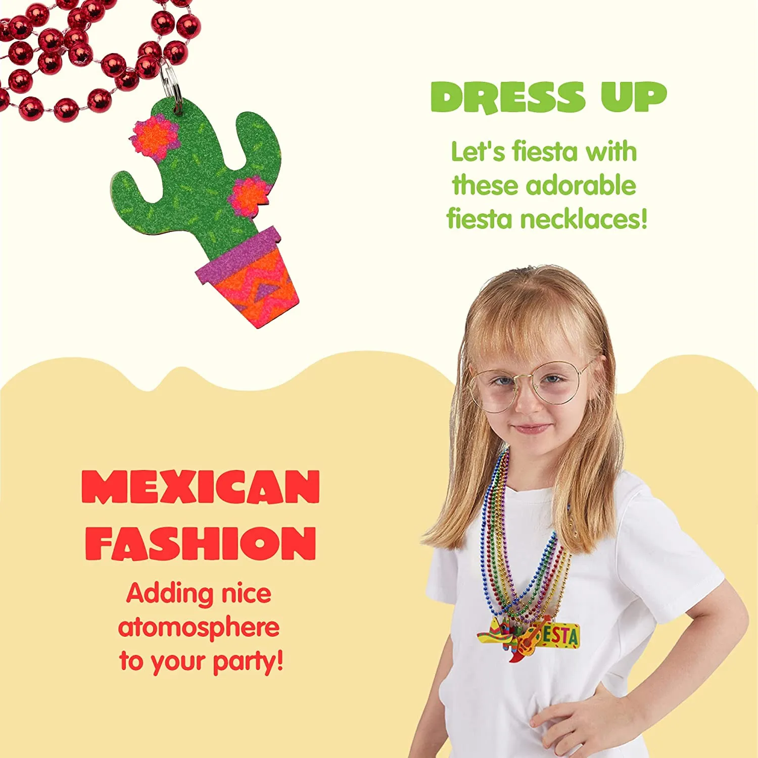 24Pcs Cinco de Mayo Necklaces Bead