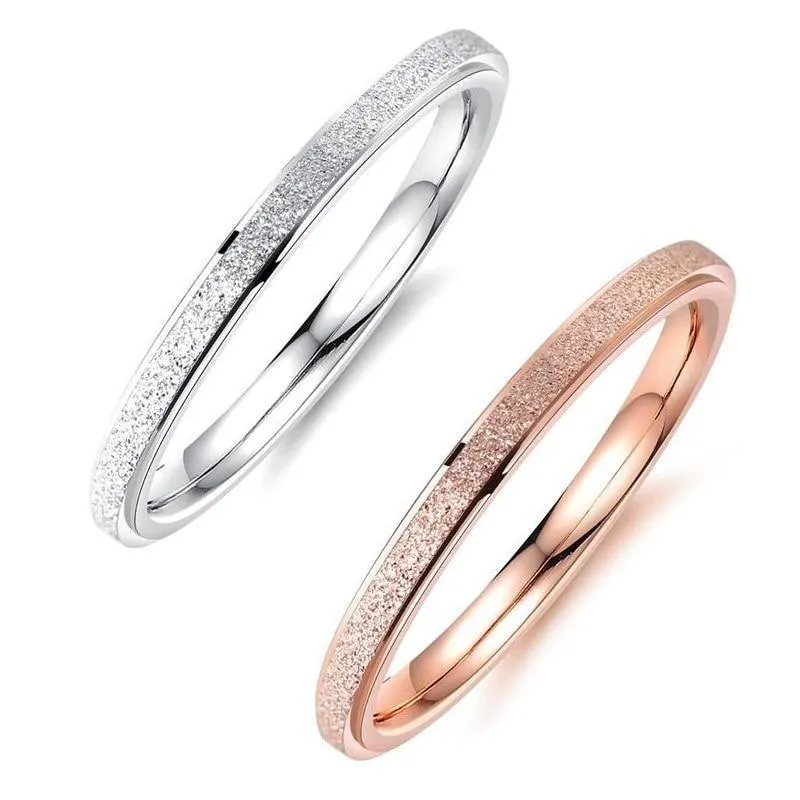 2mm Simple Classic Stainless Steel Women's Rings (2 colors)