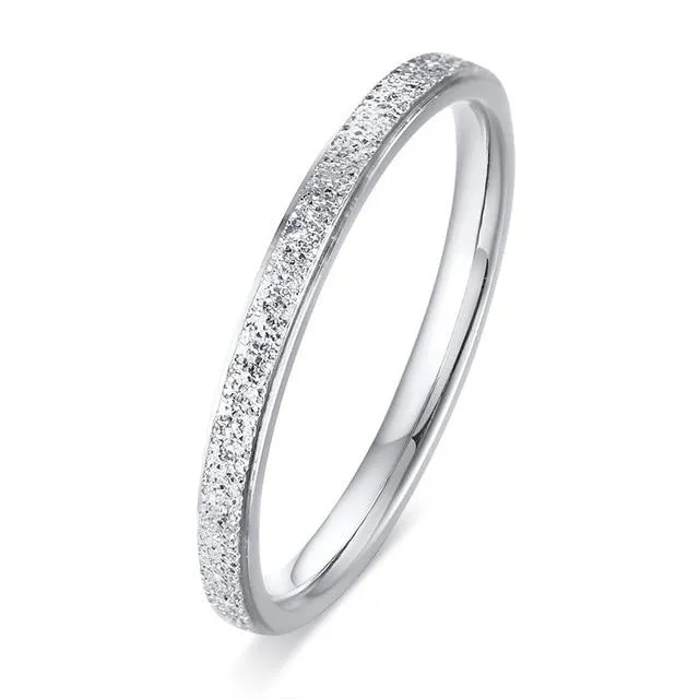 2mm Simple Classic Stainless Steel Women's Rings (2 colors)