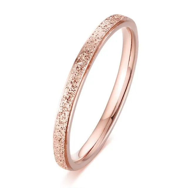 2mm Simple Classic Stainless Steel Women's Rings (2 colors)