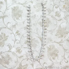 35 Inches -Small Pearl - Rhinestone Strand