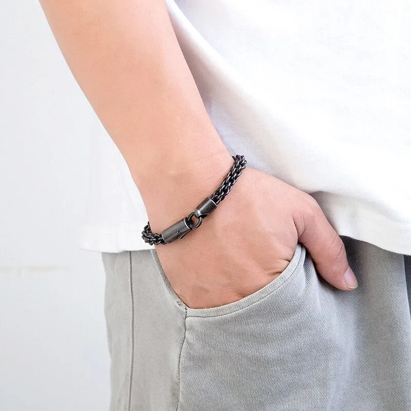 7.5mm Men Bracelet Vintage Chain