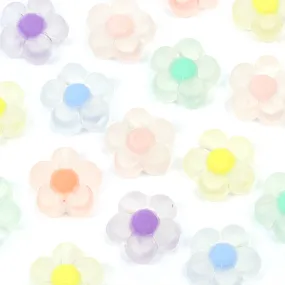 Acrylic Frosted Floating Flower Bead Mix 12x6mm - Pack of 50