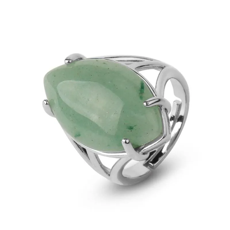 Adjustable Elegant Simple Earth Stone Rings