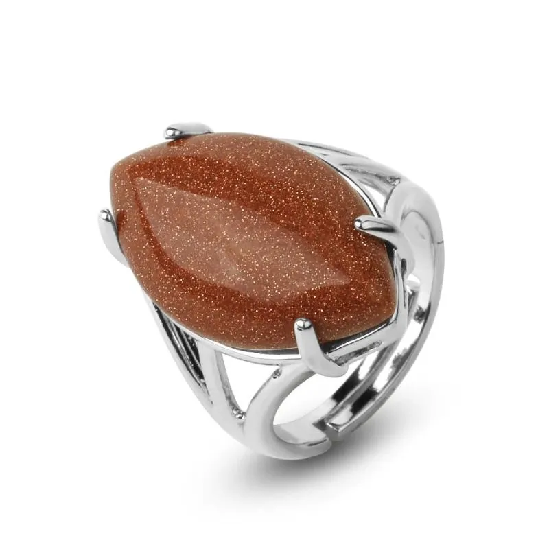 Adjustable Elegant Simple Earth Stone Rings