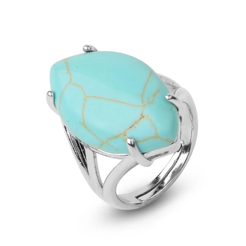 Adjustable Elegant Simple Earth Stone Rings