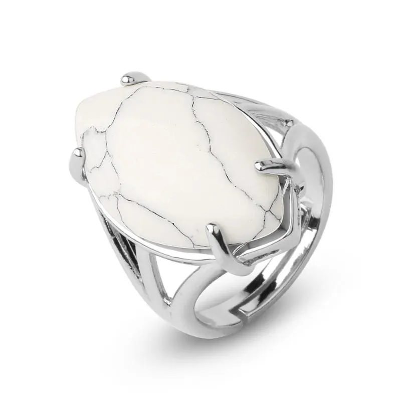 Adjustable Elegant Simple Earth Stone Rings
