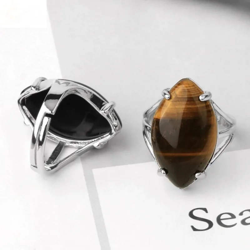 Adjustable Elegant Simple Earth Stone Rings