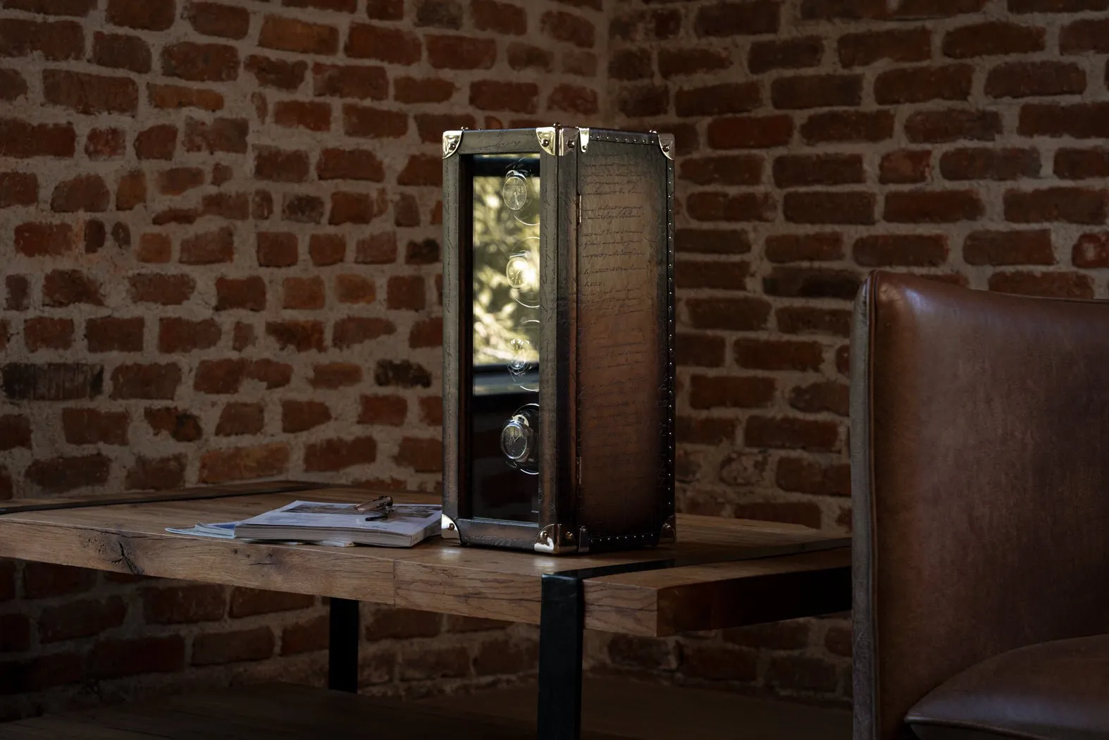 Barhion Watch Winder - Parchment Patina Java