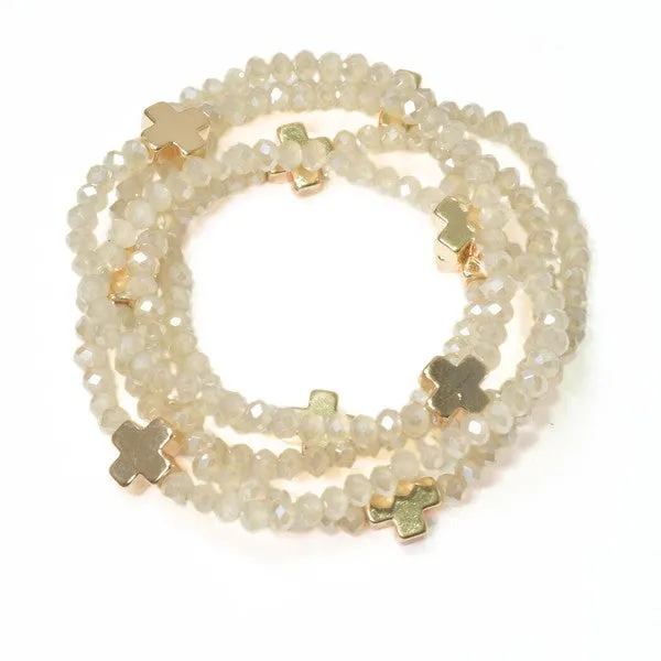 Beaded Cross Bracelet Stacks