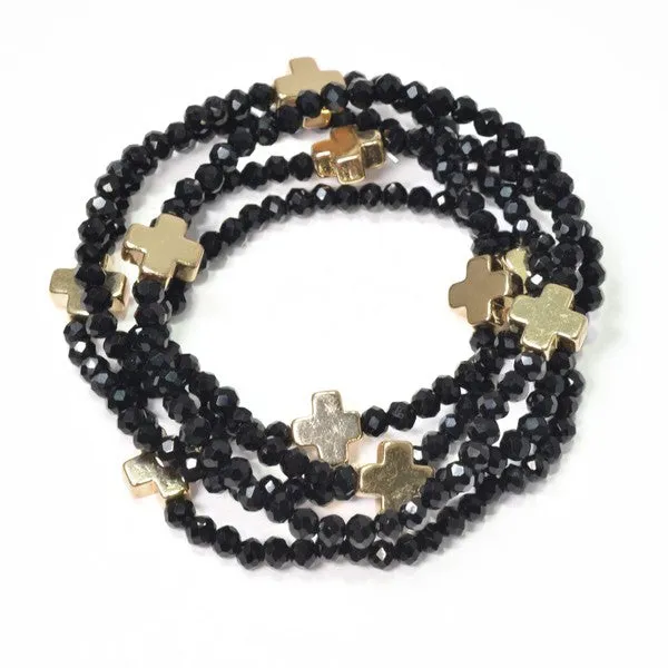 Beaded Cross Bracelet Stacks