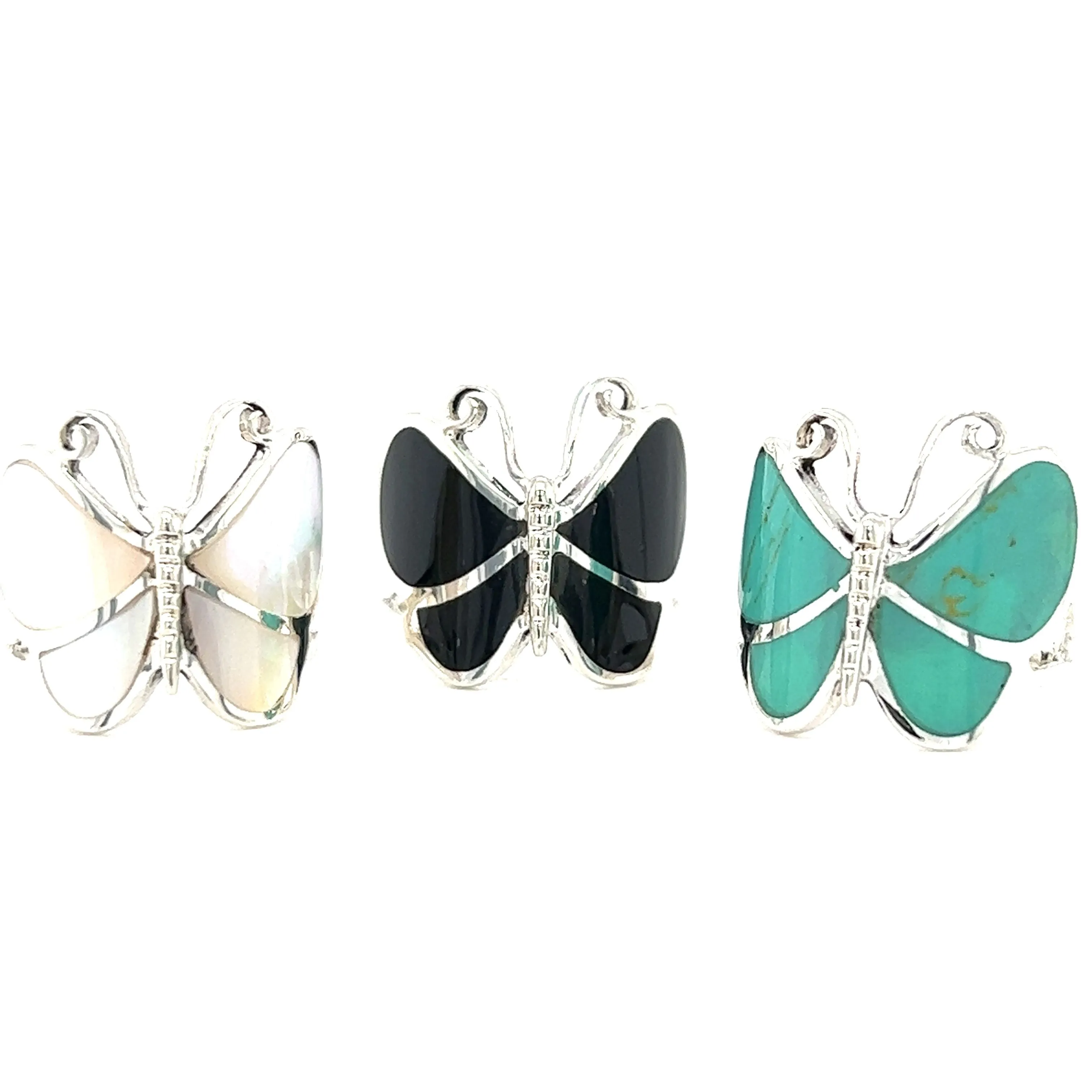 Bold Butterfly Ring with Inlaid Stones