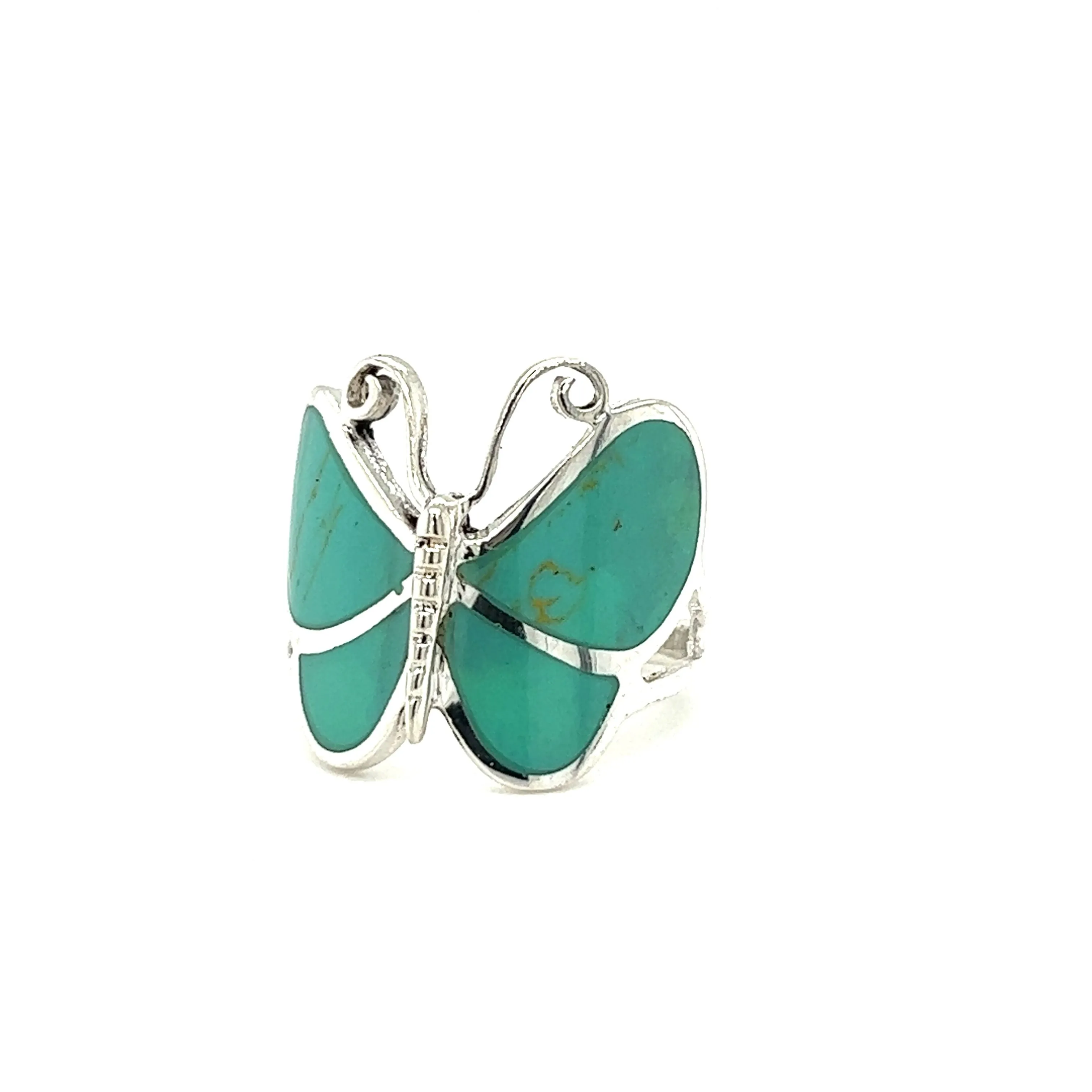 Bold Butterfly Ring with Inlaid Stones