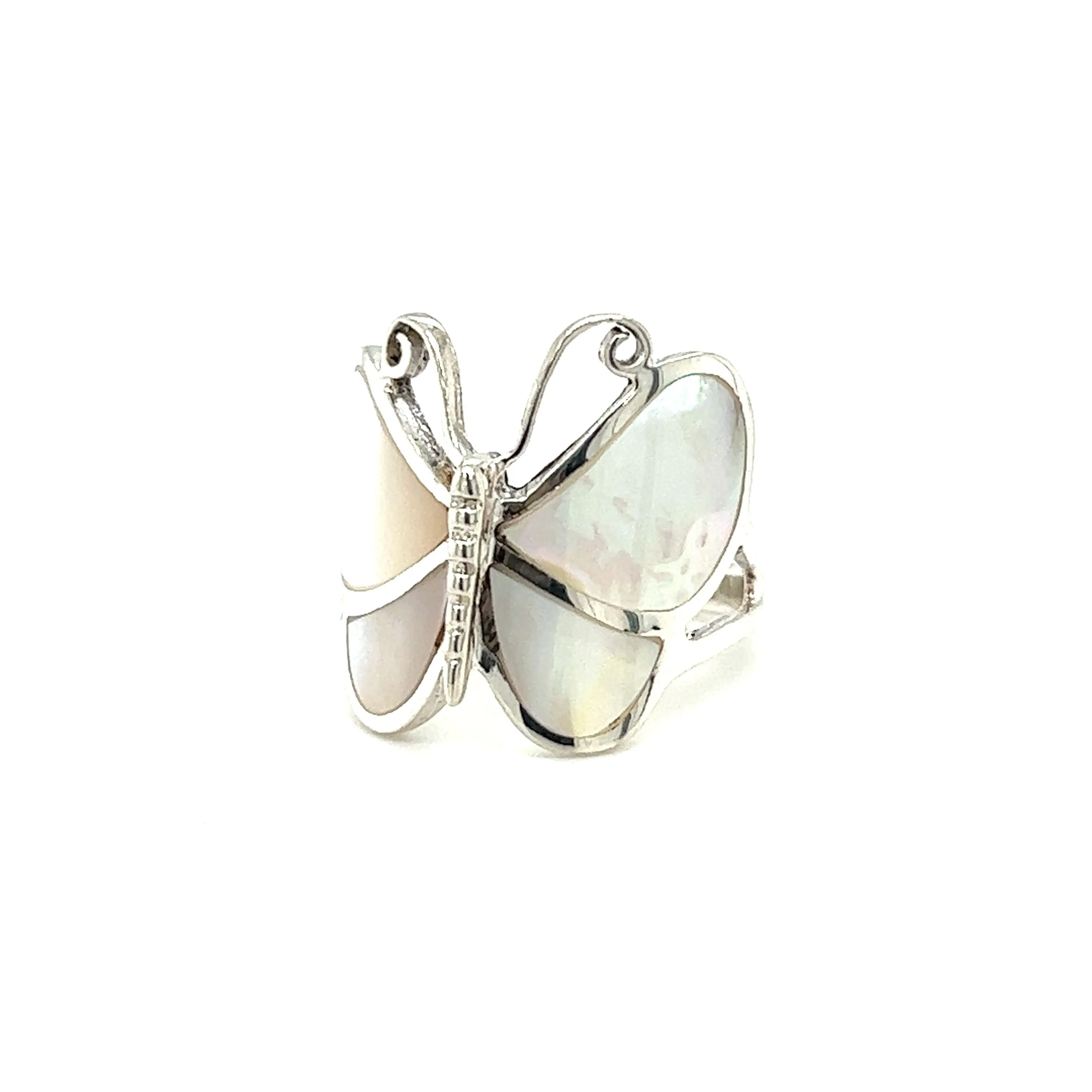 Bold Butterfly Ring with Inlaid Stones