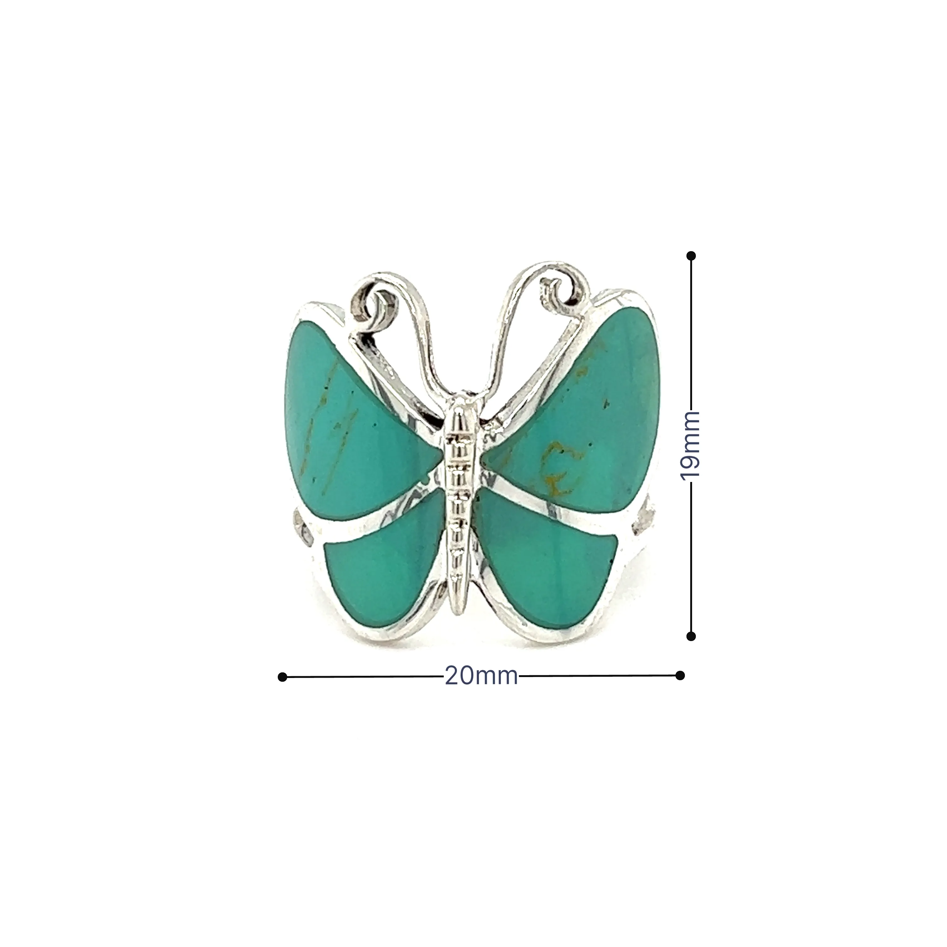 Bold Butterfly Ring with Inlaid Stones