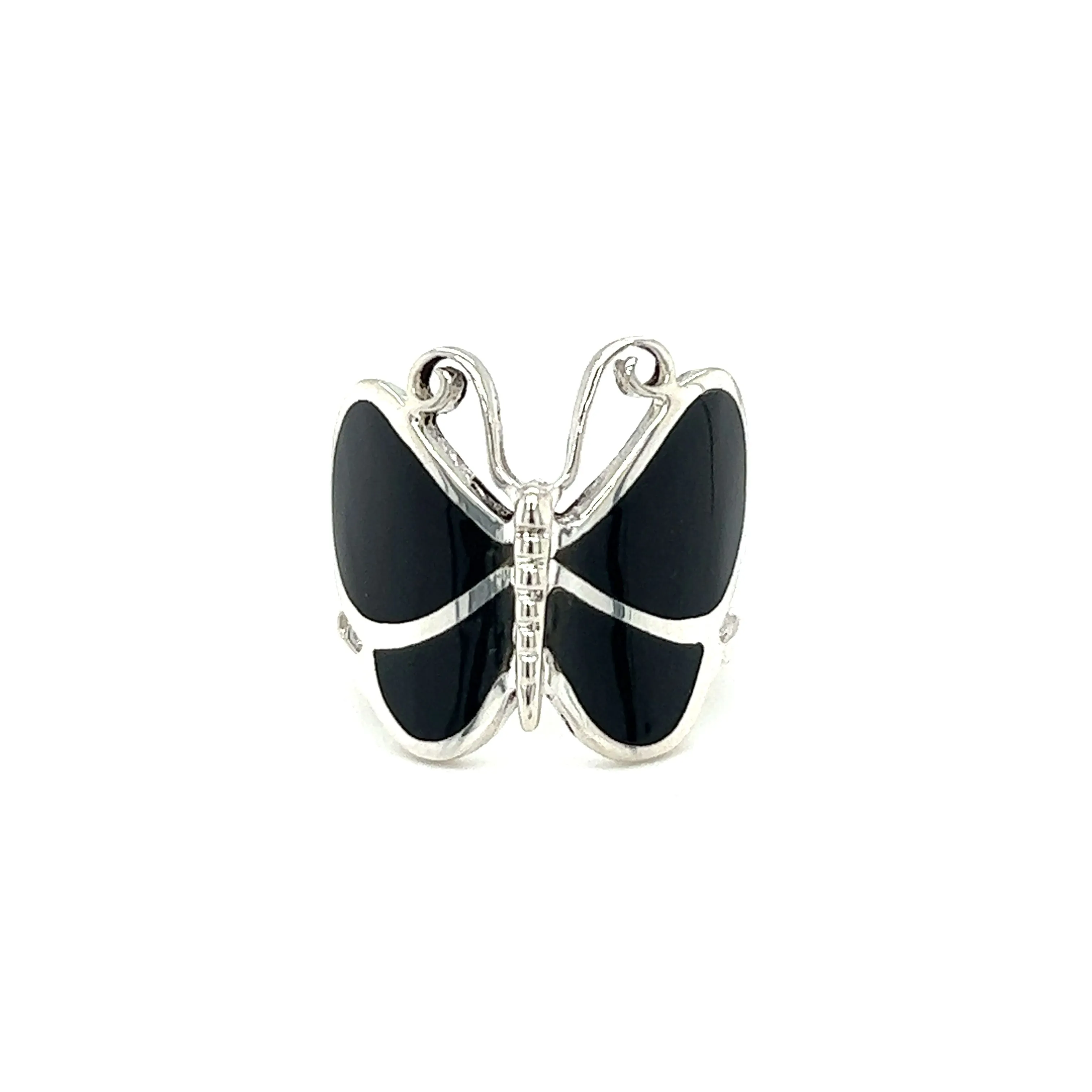 Bold Butterfly Ring with Inlaid Stones