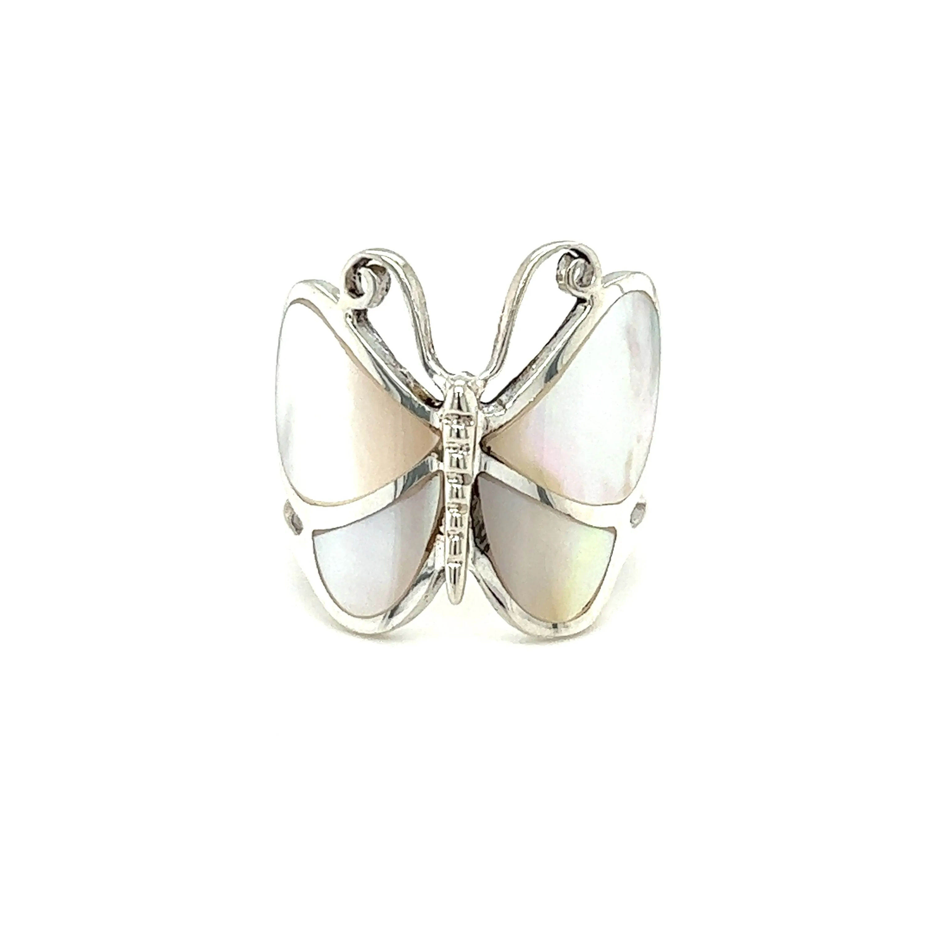 Bold Butterfly Ring with Inlaid Stones