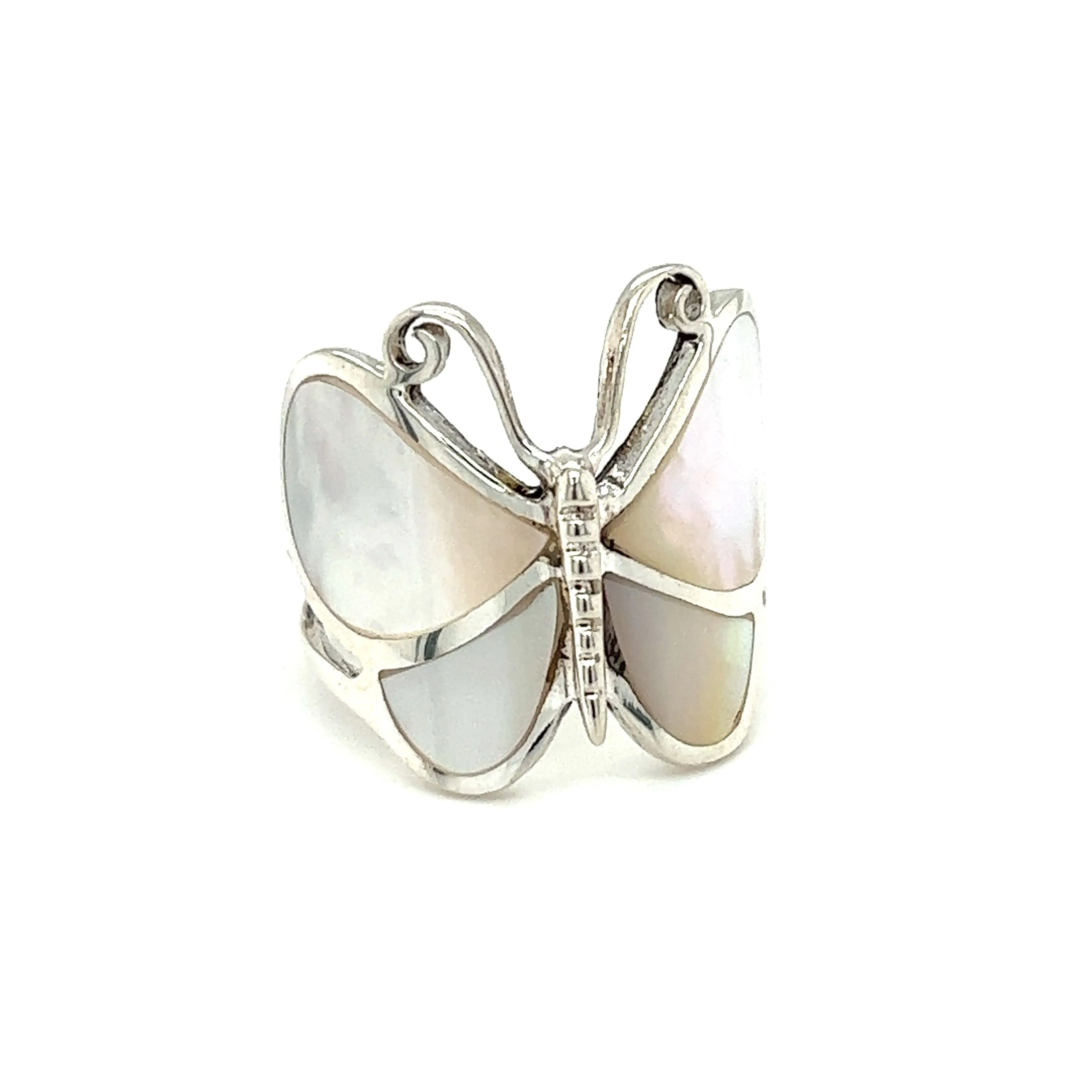 Bold Butterfly Ring with Inlaid Stones