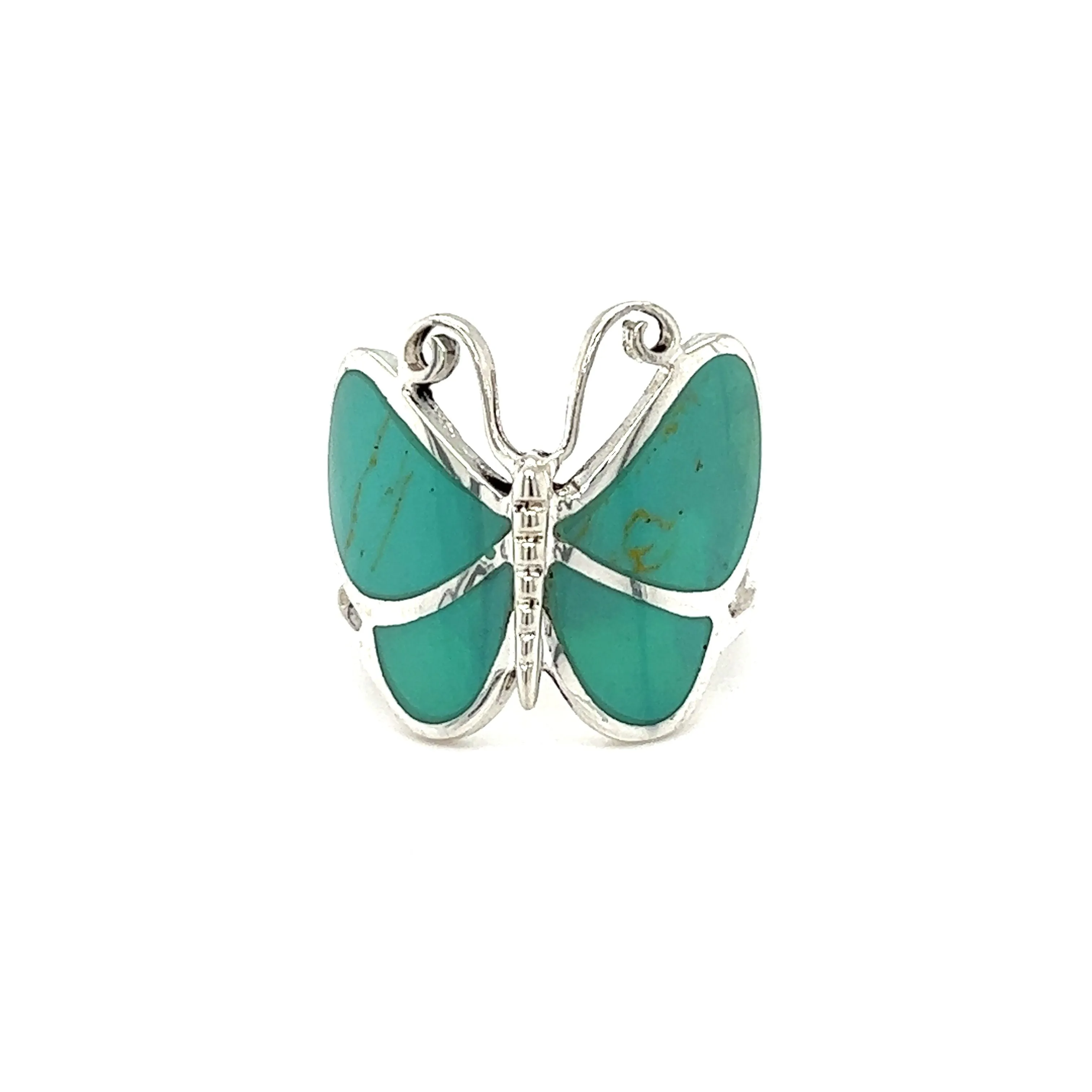 Bold Butterfly Ring with Inlaid Stones