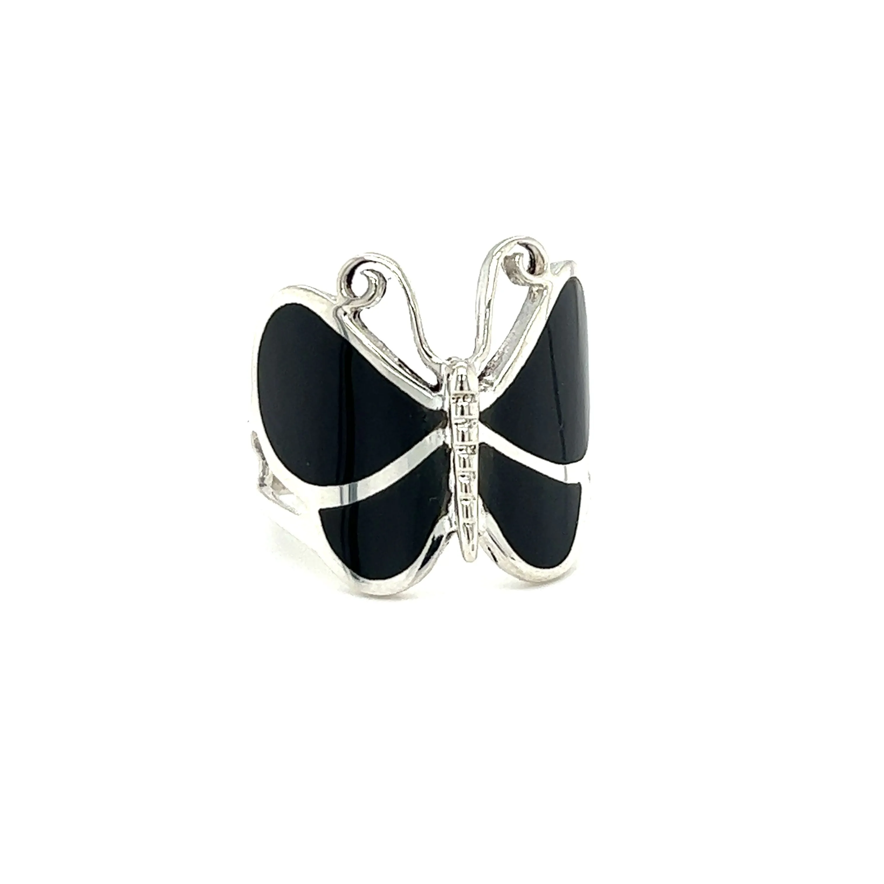 Bold Butterfly Ring with Inlaid Stones