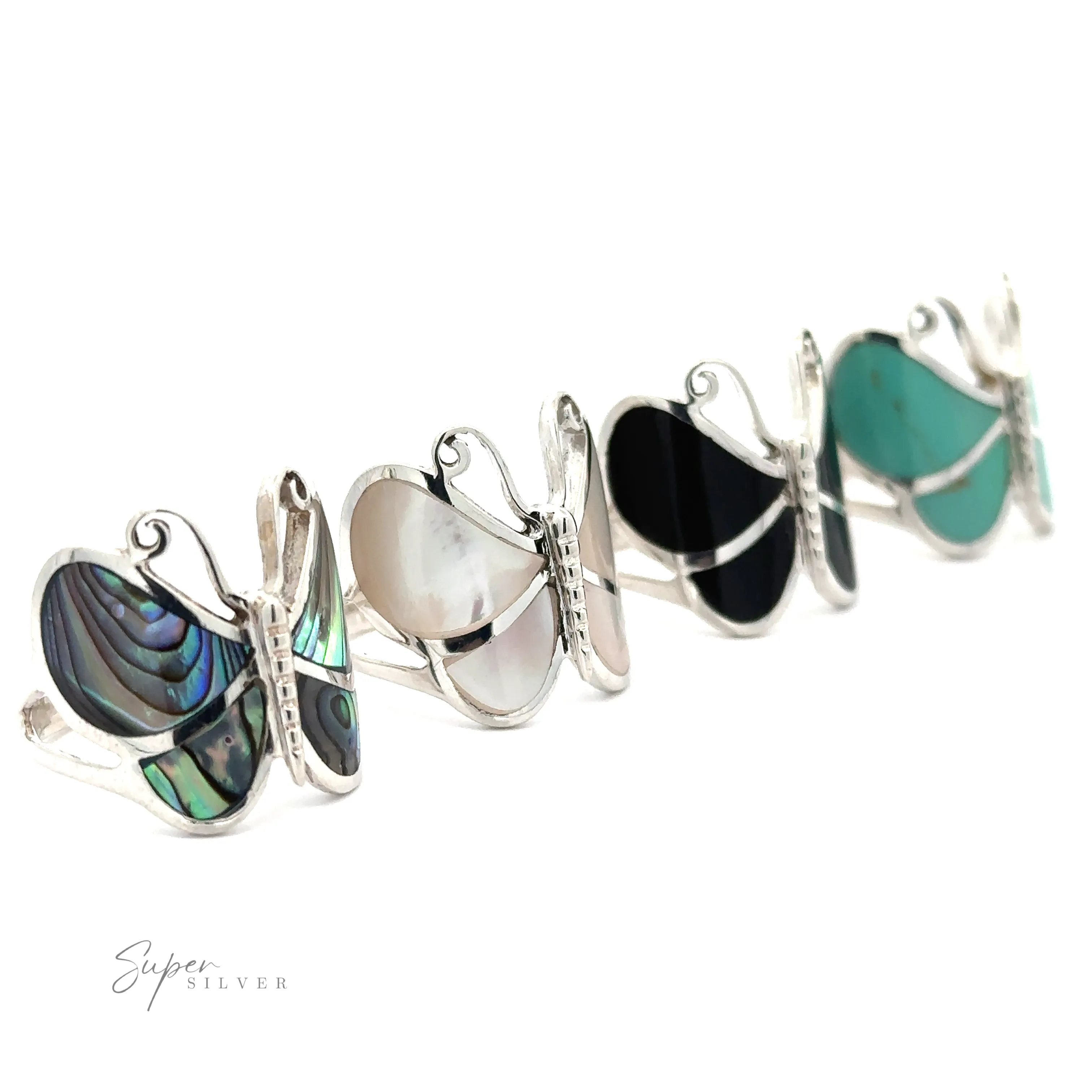 Bold Butterfly Ring with Inlaid Stones