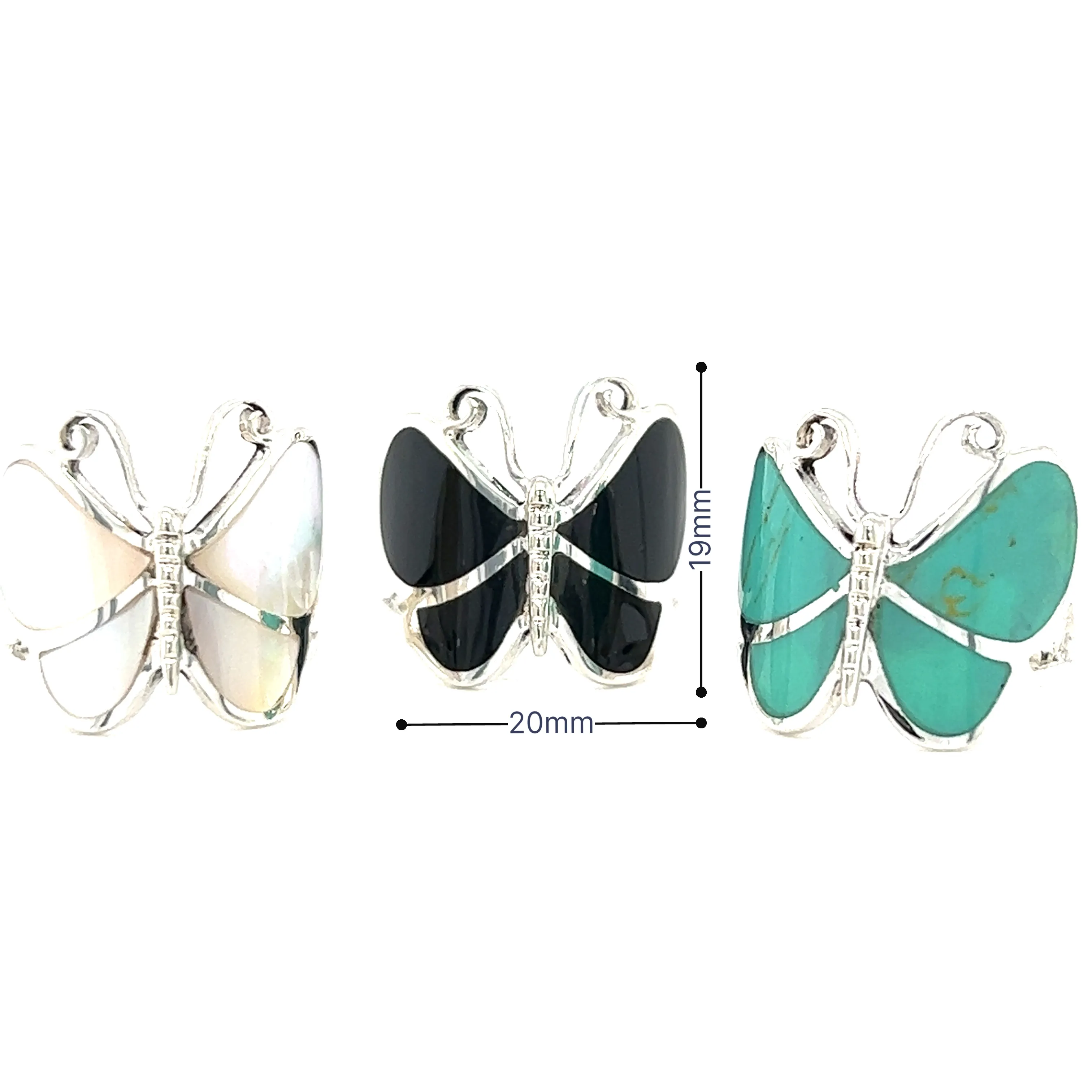 Bold Butterfly Ring with Inlaid Stones