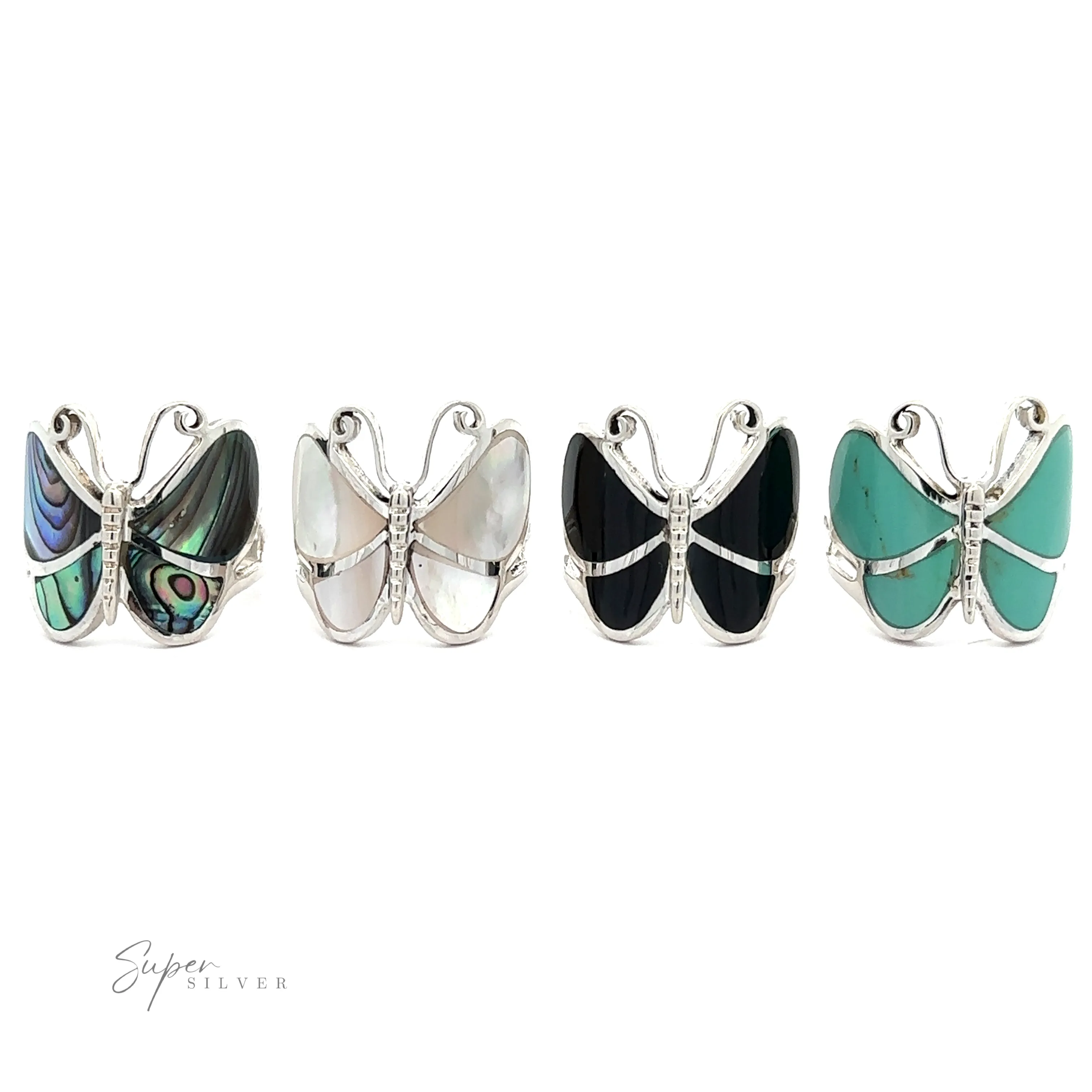 Bold Butterfly Ring with Inlaid Stones
