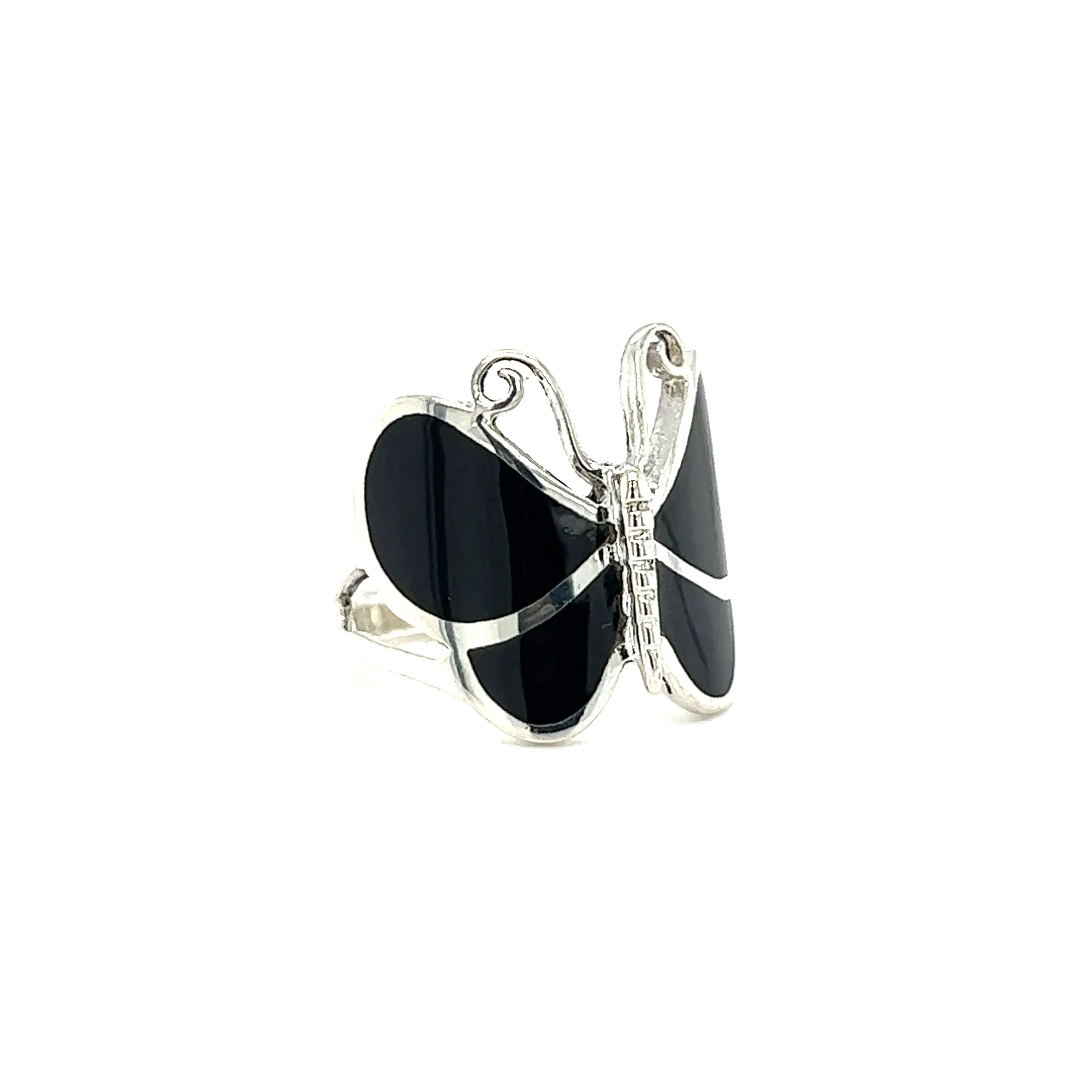 Bold Butterfly Ring with Inlaid Stones