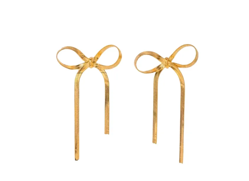 Bold Gold Bow Earrings