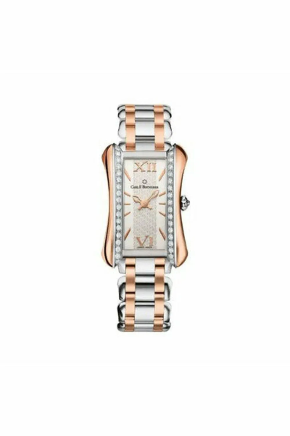 carl f. bucherer alacria princess twotone 21mm x 30mm stainless steel/18kt rose gold ladies watch