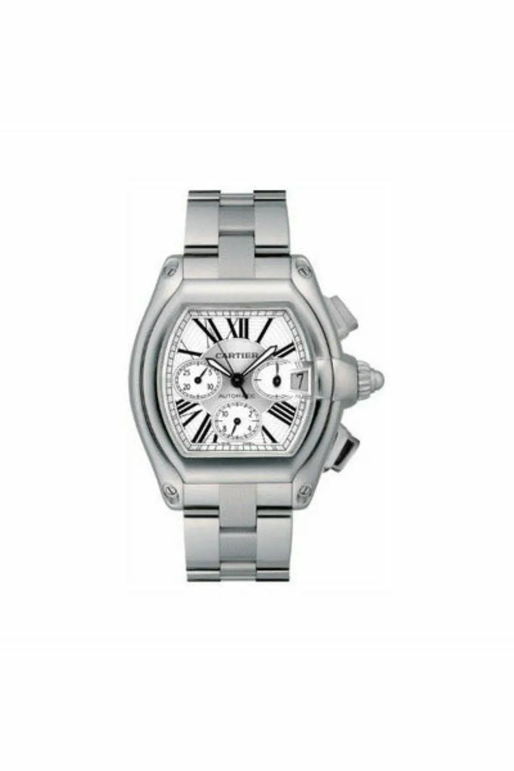 cartier roadster xl stainless steel men's watch