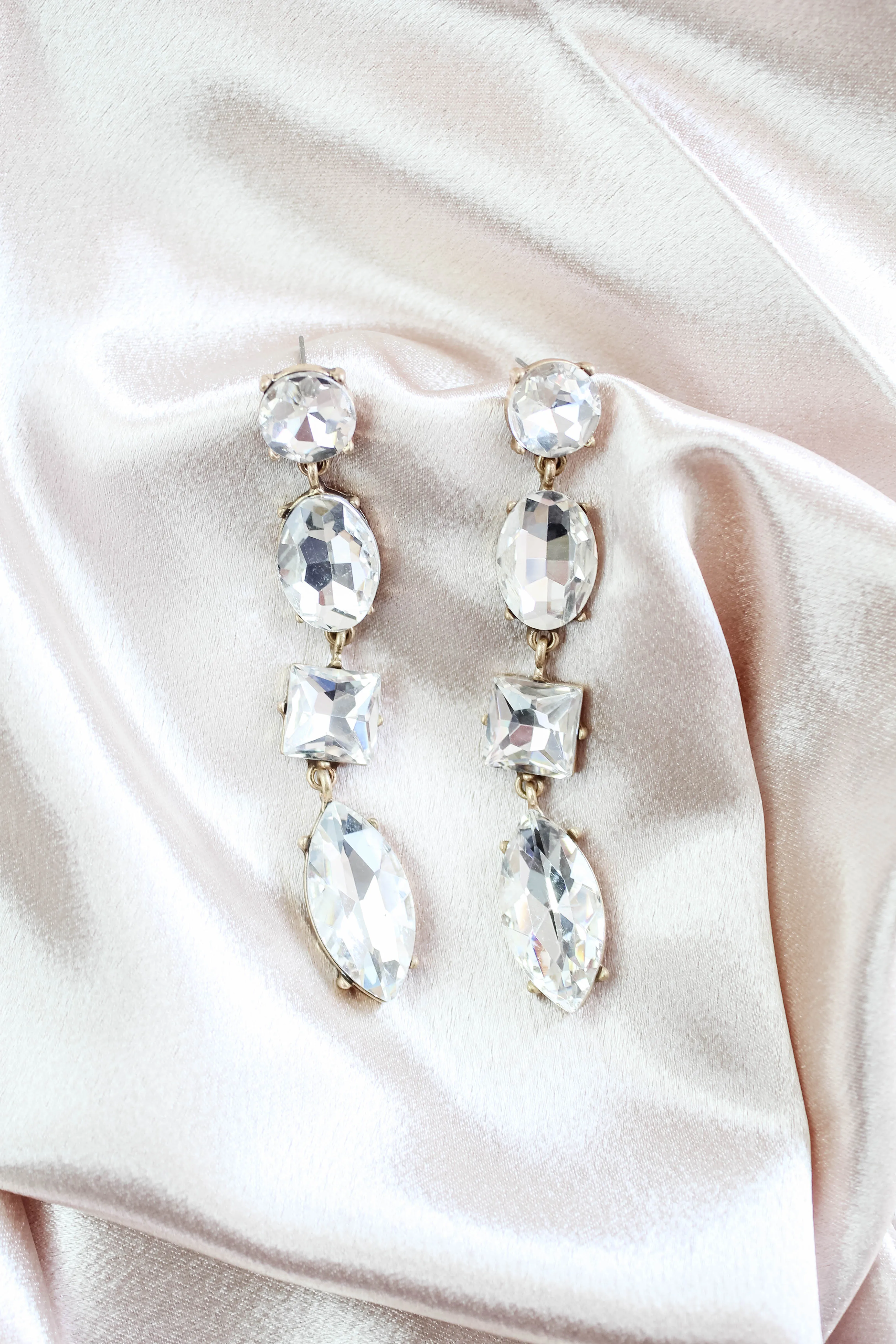 Center of Attention Rhinestone Drop Earrings